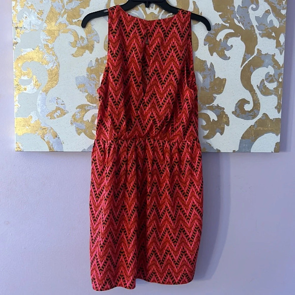 Jack B.B. Dakota Size Large Red Chevron Print Tank Dress - Picture 5 of 9